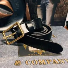 RRL ヴィンテージスタイル ブラックレザーベルト 本革ベルト - メルカリ