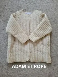 ADAM ET ROPE 縦キルティングブルゾン オフホワイト