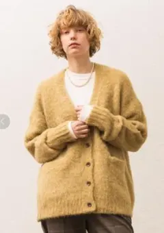 【未使用品】試着のみ Allumer シャギーアルパカVネックカーディガン