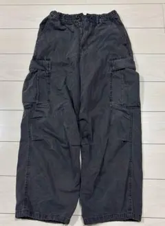 デニムスーパーワイドカーゴパンツ NT+E ダークグレー