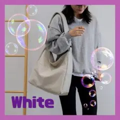 ショルダーバッグ　斜めがけ　レディース　メンズ　大容量　韓国　White