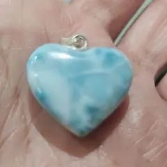 ラリマーハート型ペンダント　　g-11
