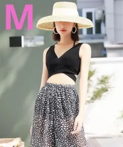 ワイドパンツ付き カシュクール クロス ビキニ 3点セット 水着 セットアップ