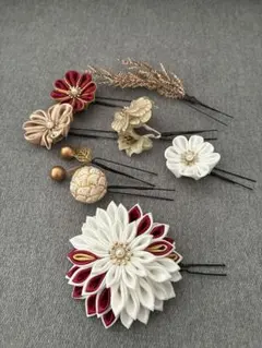 中古⭐️つまみ細工 髪飾り 成人式 卒業式 結婚式 振袖 色打掛 着物 和装
