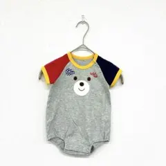 ⬜︎ クマ刺繍ロンパース 70サイズ グレー系 キッズ 子供