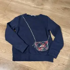 ネイビー 長袖 トレーナー ポケット刺繍　グローバルワーク　130センチ