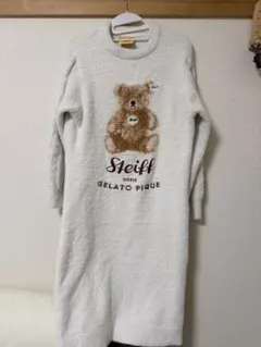 ジェラートピケ×Steiff コラボ テディベア ルームウェア ホワイト完売品 新品 ジェラートピケ テディベア Steiffコラボ パジャマ 長袖&長ズボン