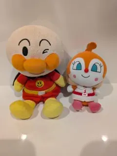 アンパンマンとドキンちゃん(食パンマン被り) ぬいぐるみセット