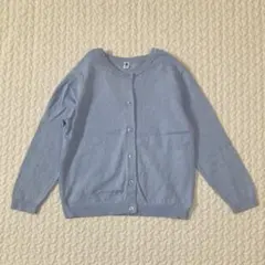 UNIQLO ユニクロ クルーネックカーディガン 110 水色 無地