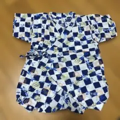 ベビー甚平 ネイビー チェック柄