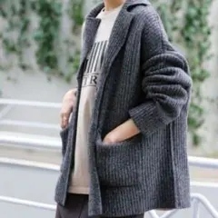 【スピック&スパン】オーバーサイズニットジャケット