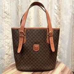 ✨美品✨CELINEセリーヌ トートバッグ マカダム柄 レザー 肩掛け ブラウン