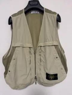Stone Island コットン メッシュベスト ブラック - メルカリ