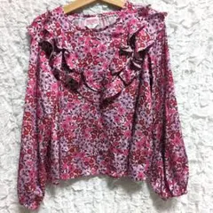kate spade 花柄フリル長袖ブラウス 130cm　美品