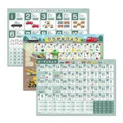 知育ポスターセット 数字 ひらがな ローマ字 3枚お得セット お風呂ポスター