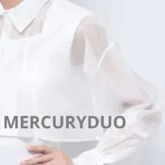 MERCURYDUO（マーキュリーデュオ）シアー素材クロップドシャツのサムネイル