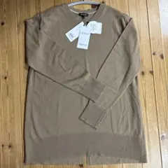 新品未使用　INDIVI Vネックチュニックニット　キャメルブラウン　Ｍ