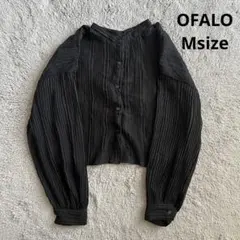 OFALO 【M】 シースルー オーバーサイズ シャツ 黒 ブラック