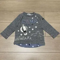 ミキハウス　ダブルビー　キャンプ　重ね着風　長袖Tシャツ　90