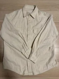 GU アイボリー コーデュロイ 長袖シャツ