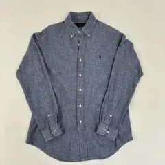 【美品】Polo Ralph Laurenシャンブレーシャツ ボタンダウン青刺繍のサムネイル