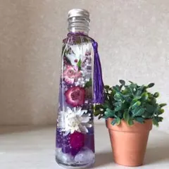 ハーバリウム 仏花 1本でも映えるクリスタル瓶