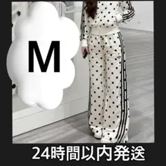 【完売品】adidas サテンドット柄 ワイドパンツ　M おまけ付き！