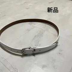 新品 スクエアバックルベルト シルバーバックル 細ベルト シンプルデザイン