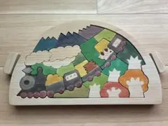 木製列車　デザインパズル 知育玩具 積み木