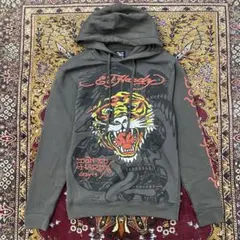 現行 エドハーディー タイガー オールオーバープリント パーカー フーディ