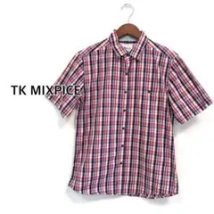 TK 半袖シャツ タータンチェック柄 カジュアル アメカジ コットン100%