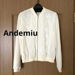 週末限定価格　Andemiu　レースチュールブルゾン　アイボリー　Sサイズのサムネイル