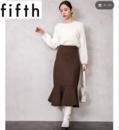 fifth ヘリンボーン マーメイドスカート FREEサイズ ブラウン