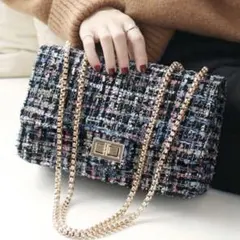 新品未使用 ツイードショルダーバッグ