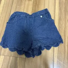 petit main デニム スカラップパンツ 100cm