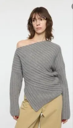 新品　moussy ASYMMETRY RIB ニット