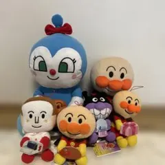 アンパンマン ぬいぐるみ 5体セット コキン バイキンマン 食パンマン