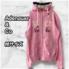 N0019　パーカー　フルジップパーカー　裏起毛　ロゴ刺繍　Ｍサイズ　ピンク