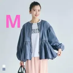 新品未使用タグ付き　coca デニムギャザージャケット　ブルー　M