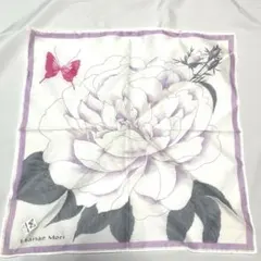 【新品訳あり】Hanae Mori 花と蝶のハンカチ