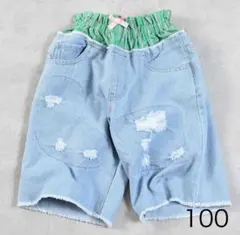 【新品タグ付き】マーキーズ　レイヤードデニムハーフパンツ