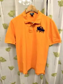 【新品タグ付】ラルフローレンビッグポニー ポロシャツオレンジ XL(18-20)