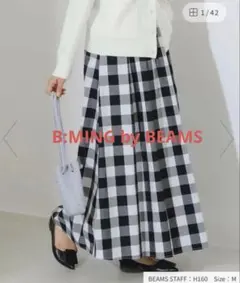 B:MING by BEAMS チェック柄フレアスカートのサムネイル