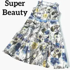 Super Beauty リネン100％ レース切替 ワンピース 上品フェミニンのサムネイル