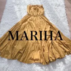 【美品】MARIHA 草原の夢のドレス フラワー イエロー フレア Aライン