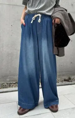 チャオパニックティピー　スタイルアップ柔らかワイドイージーパンツ