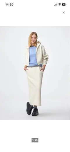 GU パフスウェットナロースカート+EC(丈長め88.0～92.0cm)XL