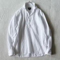 オリアン｜美品 リネン スキッパーシャツ ホリゾンタルカラー プルオーバーのサムネイル