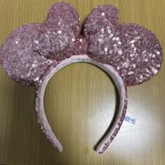 ディズニー ミニーマウス ピンク スパンコール カチューシャ