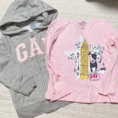 美品 GAP ギャップ パーカー 長袖 Tシャツ 110 裏起毛